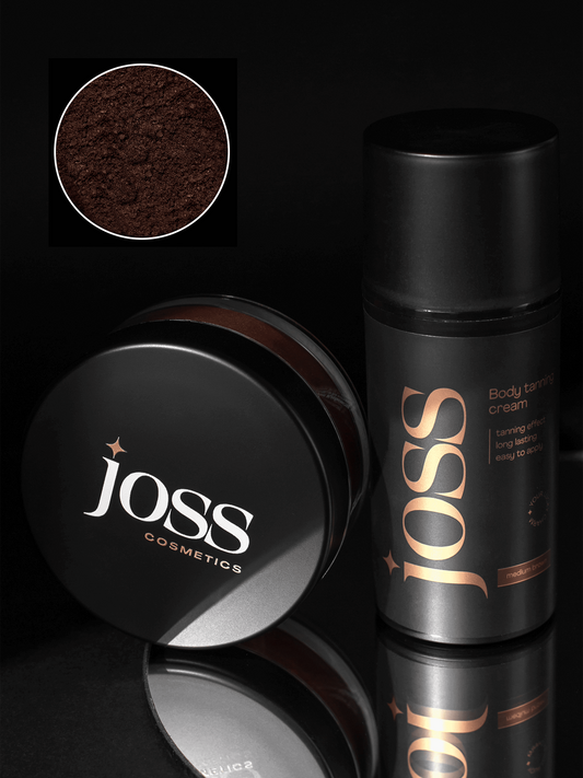 Tanning cream + Sparkling loose powder (Gold brown)