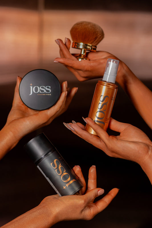 Tanning cream + Liquid bronzer + Sparkling loose powder (Brush for FREE)